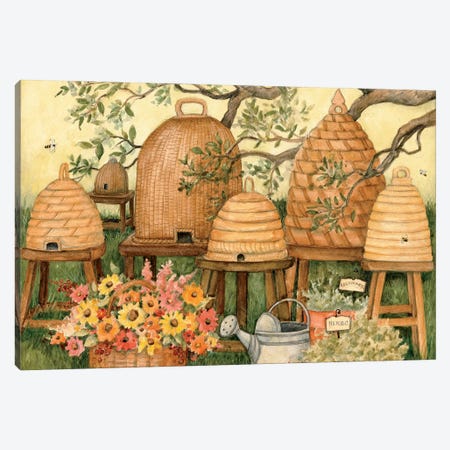 Bee Skep Canvas Print #SWG14} by Susan Winget Canvas Art