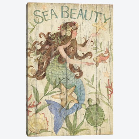 Mermaid Beauty Canvas Print #SWG150} by Susan Winget Art Print