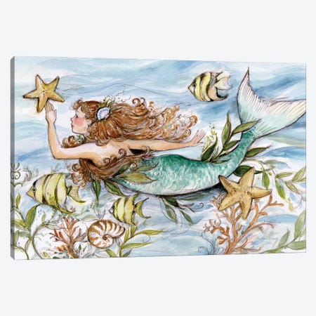Mermaid-Horizontal Canvas Print #SWG151} by Susan Winget Canvas Art Print
