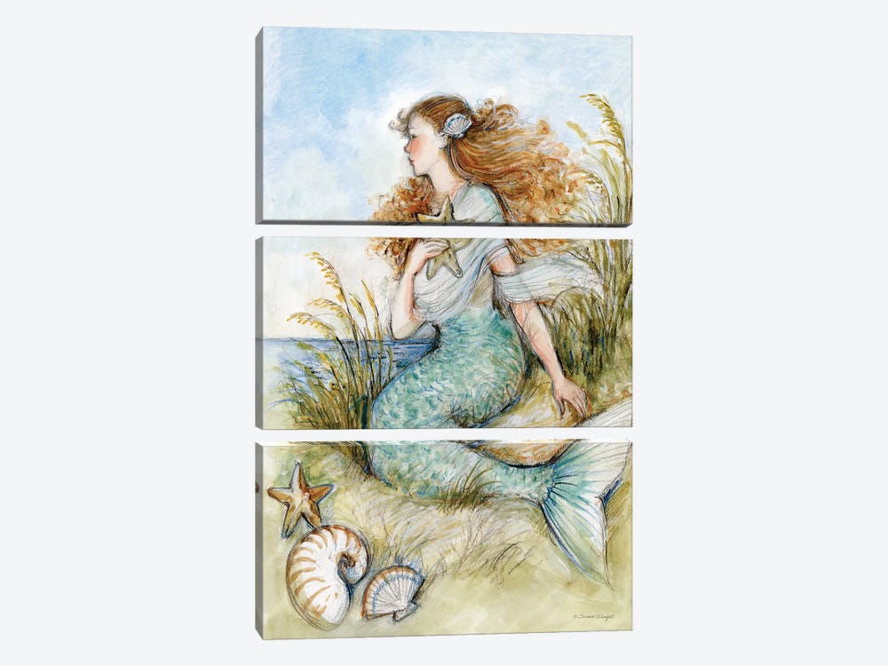 Mermaid-Vertical by Susan Winget 3-piece Canvas Artwork