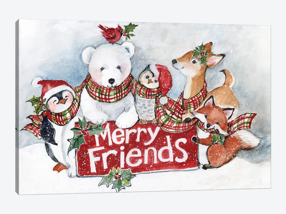 Merry Friends Snow by Susan Winget 1-piece Canvas Art Print