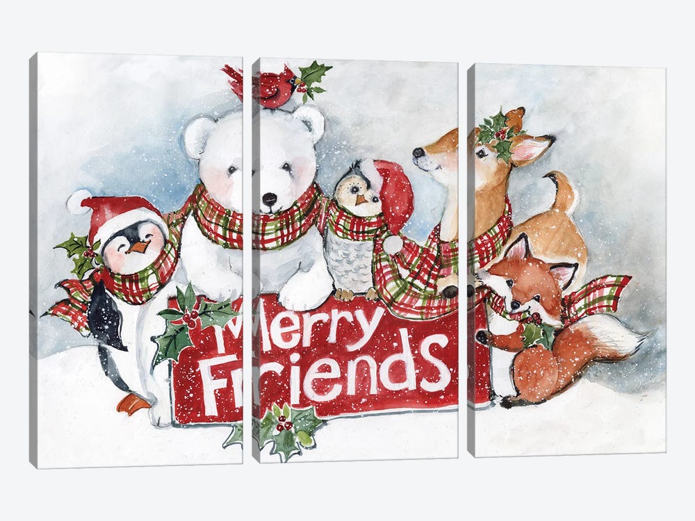 Merry Friends Snow by Susan Winget 3-piece Art Print
