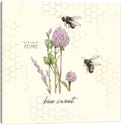 Bee Sweet Thistle Canvas Art Print - Susan Winget