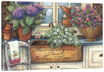 Plants by Kitchen Sink Canvas Art Print - Susan Winget