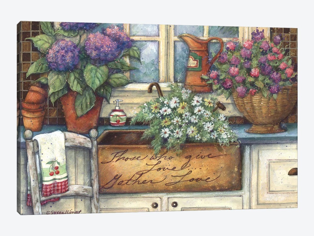 Plants by Kitchen Sink by Susan Winget 1-piece Canvas Art Print