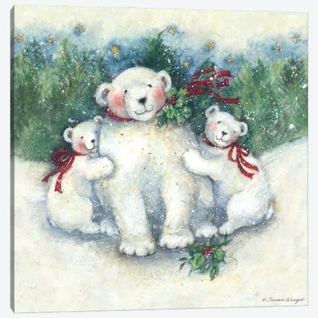 Polar Bears Canvas Print #SWG172} by Susan Winget Art Print