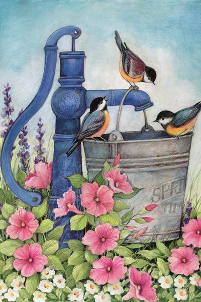 Susan Winget: Pump Well With Birds by Susan Winget