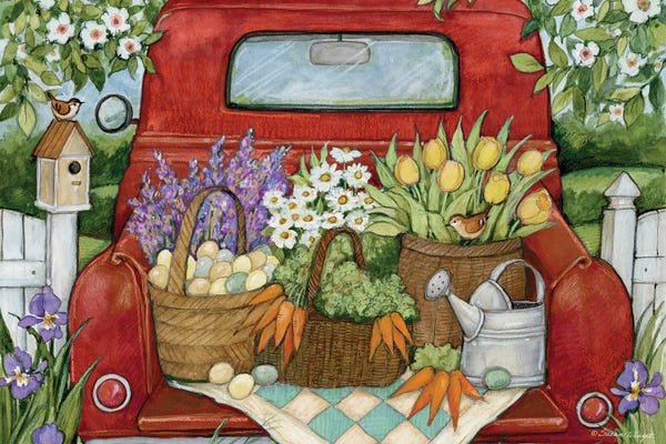 Susan Winget: Red Spring Truck by Susan Winget