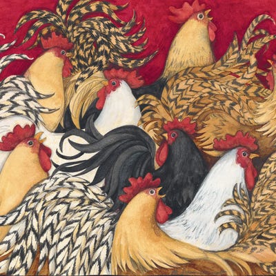 Rooster Party by Susan Winget acrylic art print