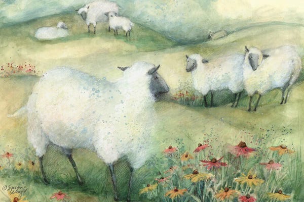 Sheep: Sheep & Flowers by Susan Winget