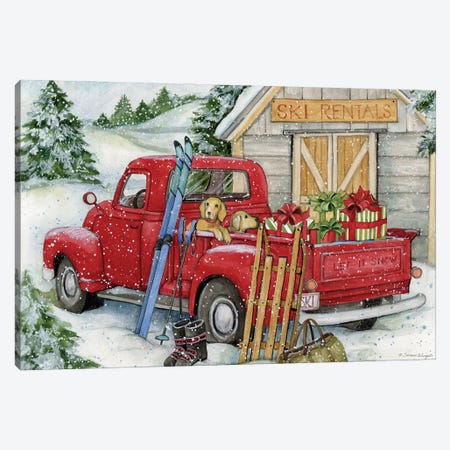 Ski Truck Canvas Print #SWG192} by Susan Winget Art Print
