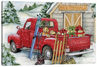 Ski Truck Canvas Art Print - Susan Winget