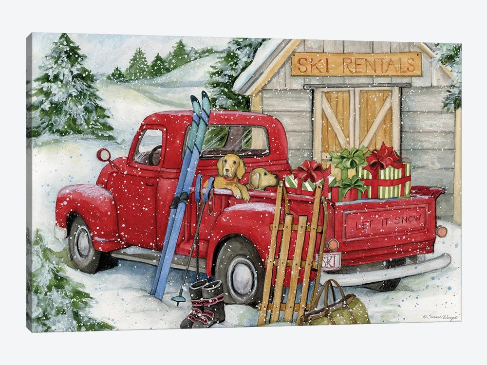 Ski Truck by Susan Winget 1-piece Art Print