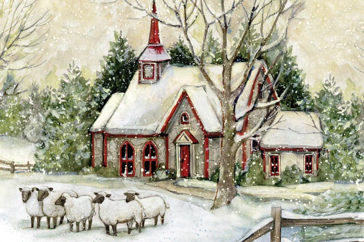 Snowy Church Sheep Gold