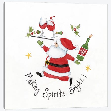 Spirits Bright Santa-Wine Canvas Print #SWG198} by Susan Winget Canvas Print