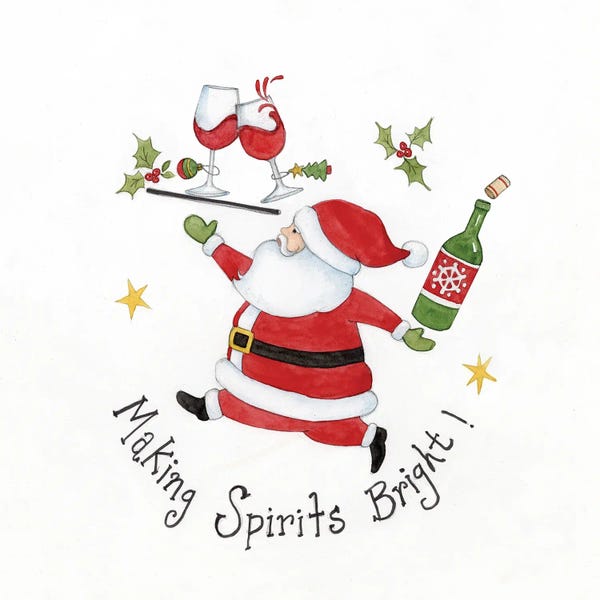 Naughty Or Nice: Spirits Bright Santa-Wine by Susan Winget