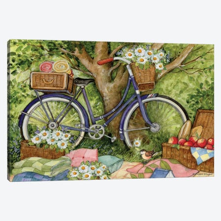 Bike Picnic Canvas Print #SWG19} by Susan Winget Canvas Art Print