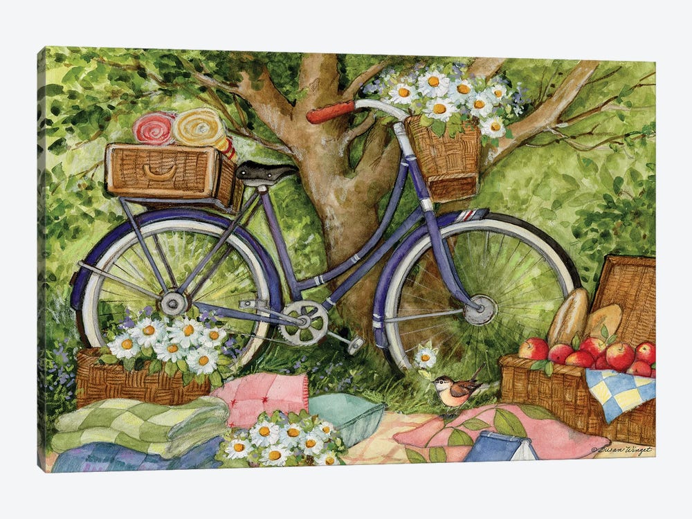 Bike Picnic by Susan Winget 1-piece Art Print