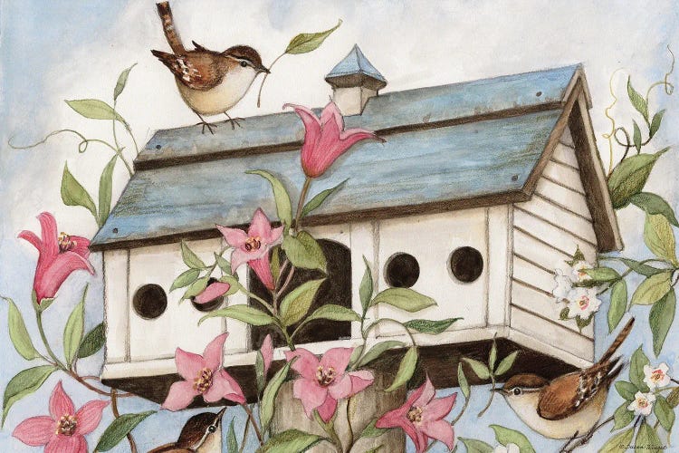 Spring Birdhouse II Art Print by Susan Winget | iCanvas