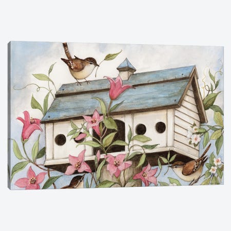 Spring Birdhouse II Canvas Print #SWG200} by Susan Winget Canvas Art Print