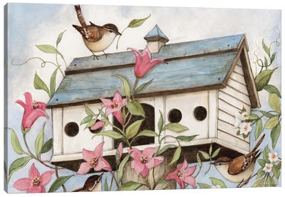 Spring Birdhouse II Canvas Art Print - Gardening Art