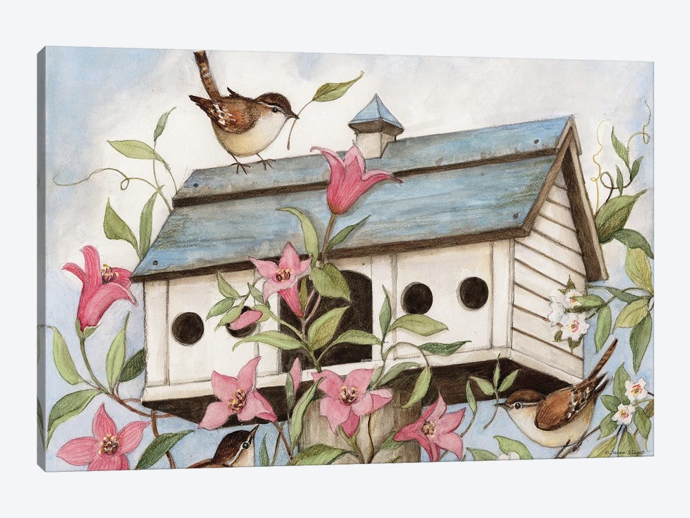 Spring Birdhouse II by Susan Winget 1-piece Canvas Art