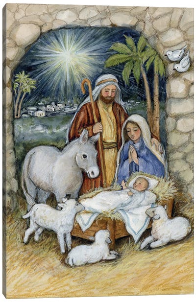Stone Nativity Canvas Art Print - Susan Winget