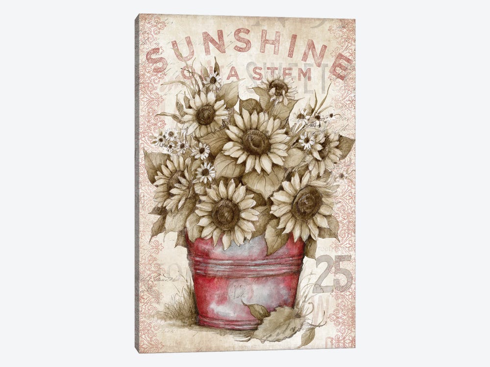 Sunflower Bucket by Susan Winget 1-piece Canvas Artwork