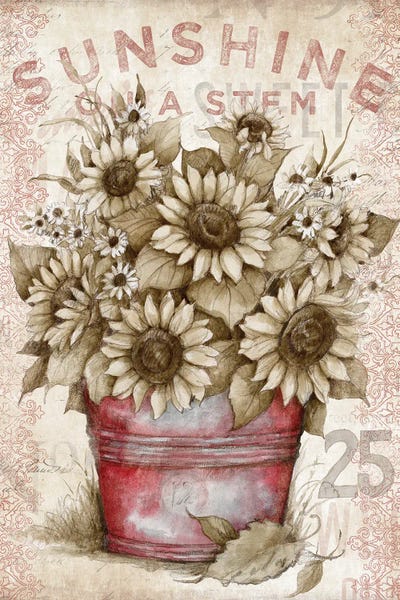Susan Winget: Sunflower Bucket by Susan Winget