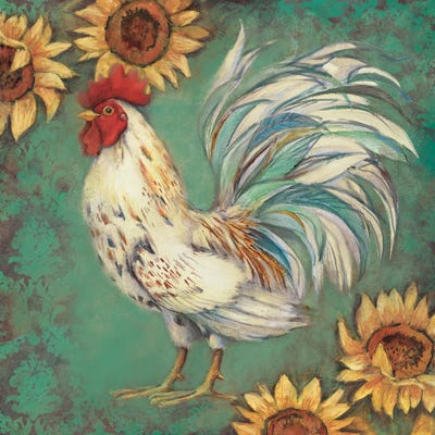 Sunflower Rooster I by Susan Winget framed wall art