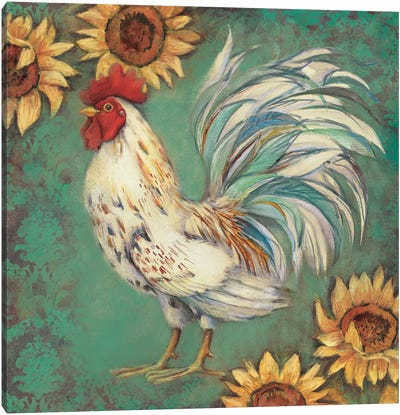Sunflower Rooster I Canvas Art Print - Susan Winget