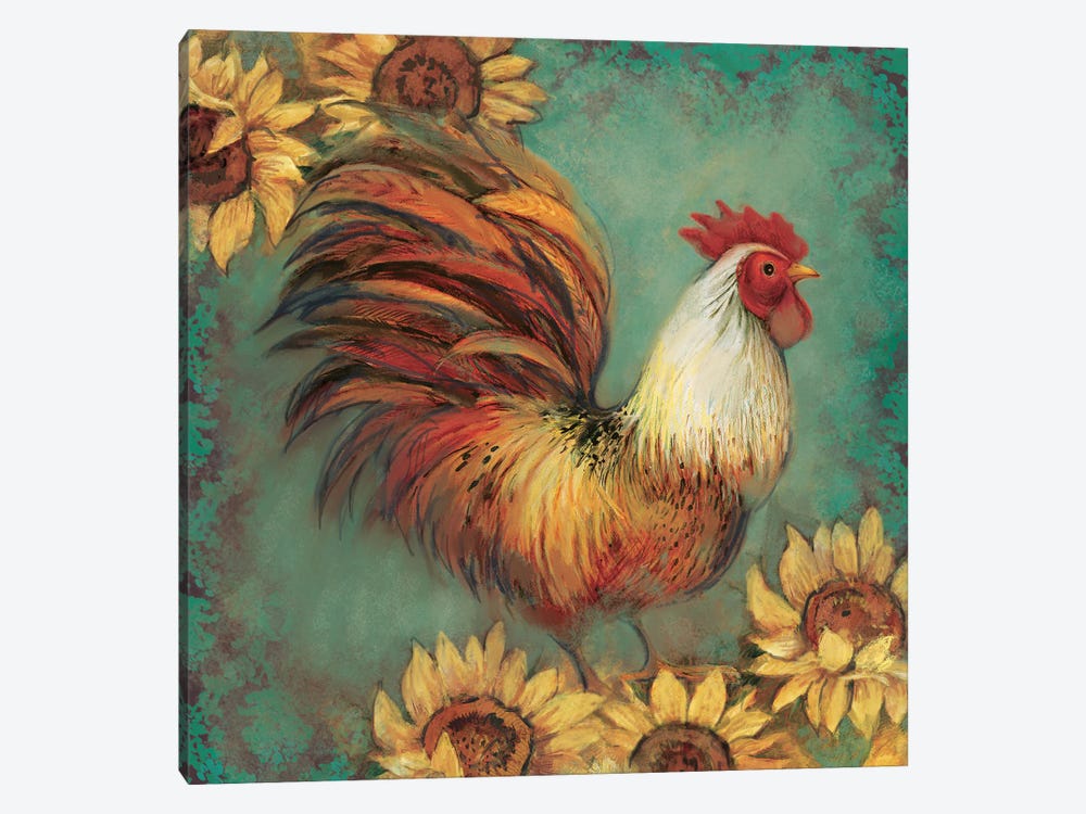 Sunflower Rooster II by Susan Winget 1-piece Canvas Print