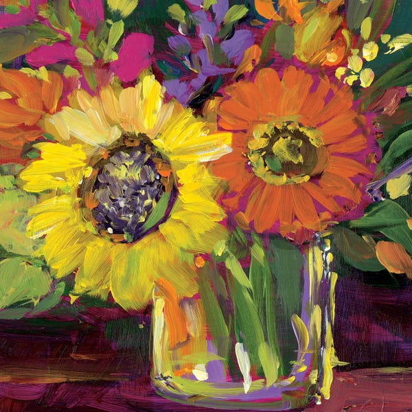 Watercolor Flowers: Sunflower Vase by Susan Winget