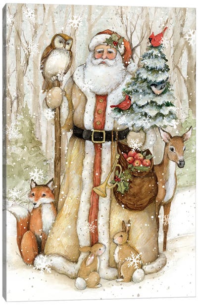 Tall Santa Canvas Art Print - Animal Art