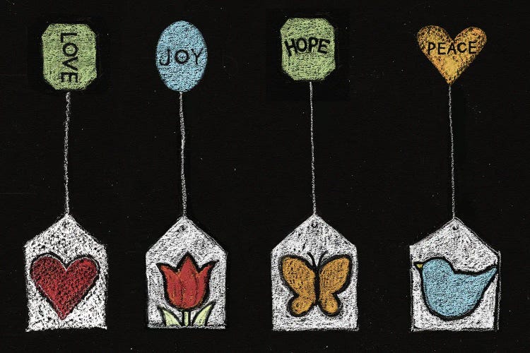 Tea Bags Words by Susan Winget wall art