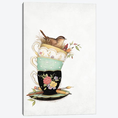 Teacup Stacks 1 Icon Canvas Print #SWG209} by Susan Winget Canvas Art Print