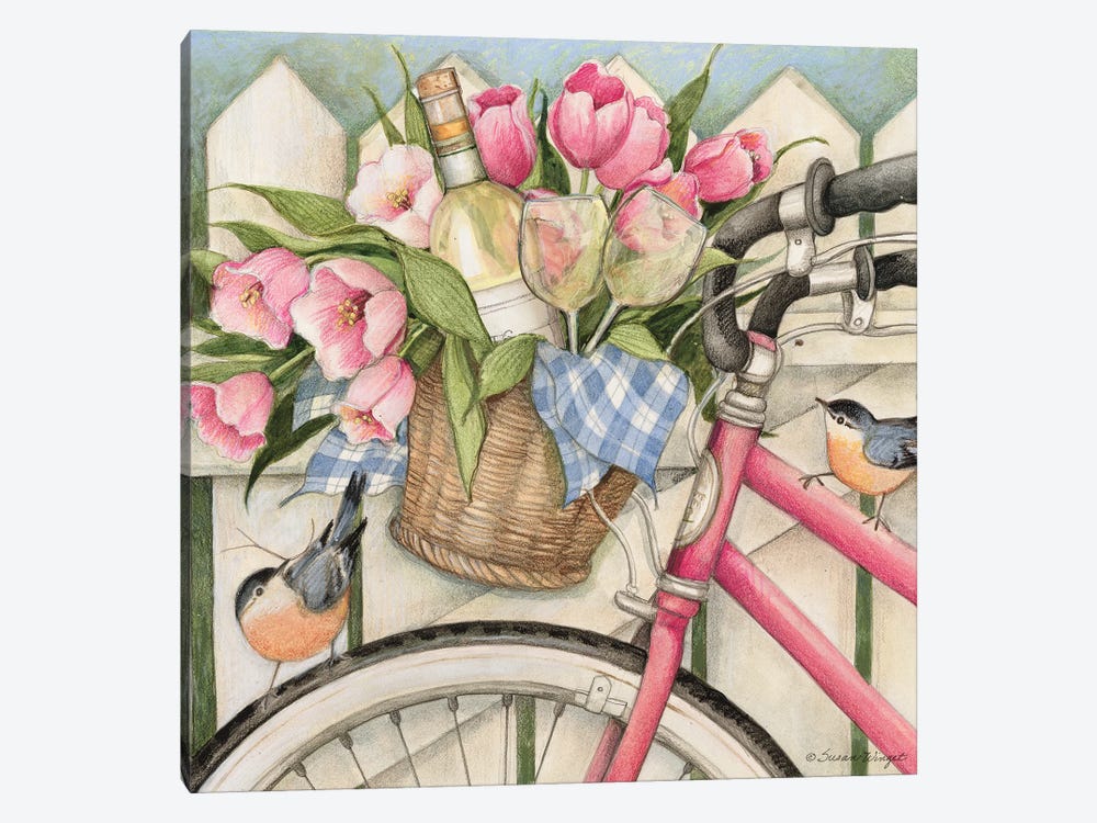 Bike With Flowers by Susan Winget 1-piece Canvas Art Print