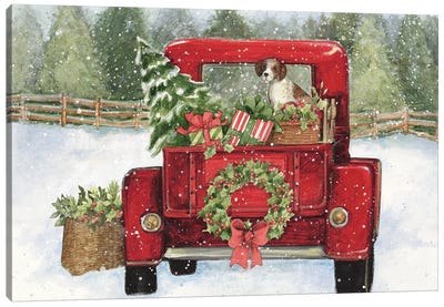 Truck Back Canvas Art Print - Farmhouse Christmas Décor