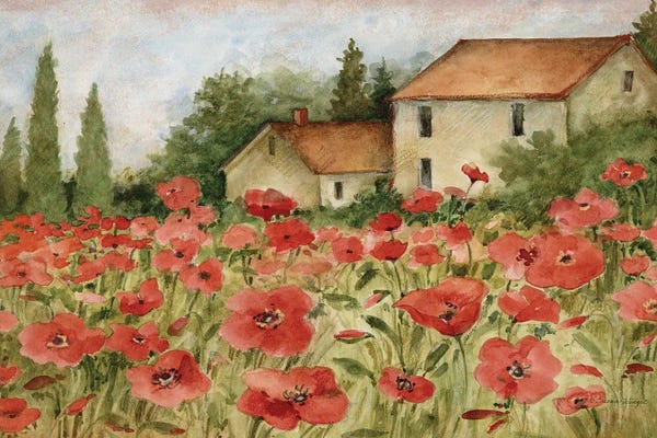 Floral & Botanical: Tuscan Landscape-Horiztonal by Susan Winget