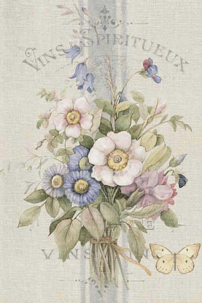 Susan Winget: Vintage Bouquet Panel by Susan Winget