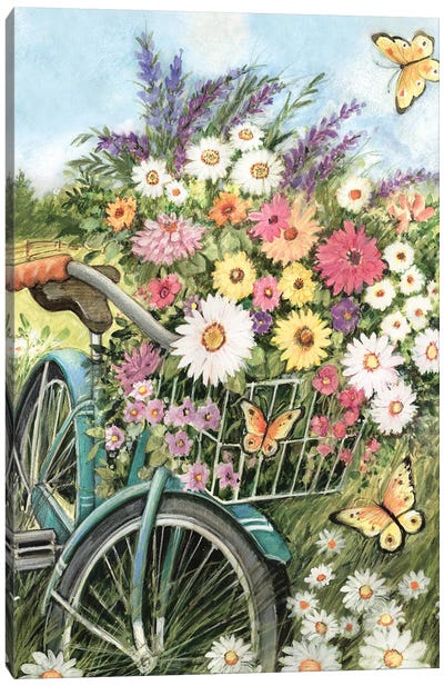 Bike-Vertical Canvas Art Print - Gardening Art