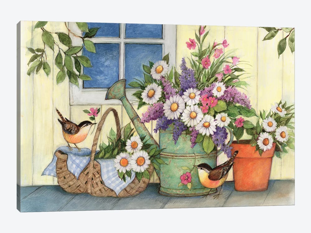 Watering Can by Susan Winget 1-piece Canvas Art