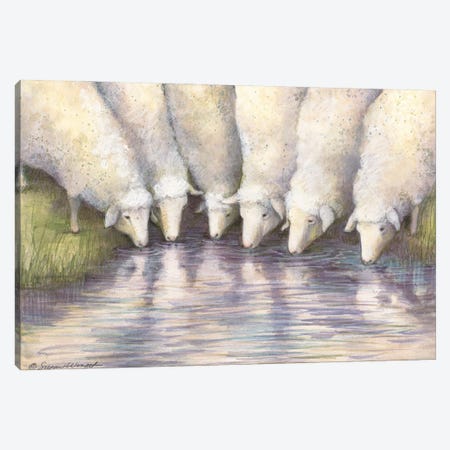Watering Hole Friends Canvas Print #SWG225} by Susan Winget Canvas Art