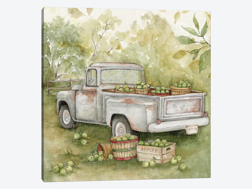 White Apple Truck by Susan Winget 1-piece Canvas Print