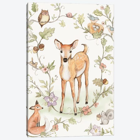 Woodland Deer Panel Canvas Print #SWG236} by Susan Winget Canvas Print