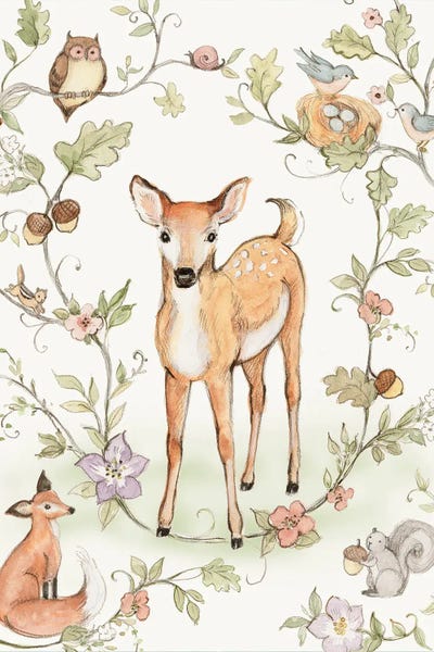 Susan Winget: Woodland Deer Panel by Susan Winget