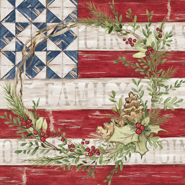 American Flags: Wreath by Susan Winget
