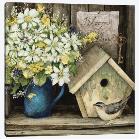 Birdhouse Box Canvas Print #SWG25} by Susan Winget Art Print