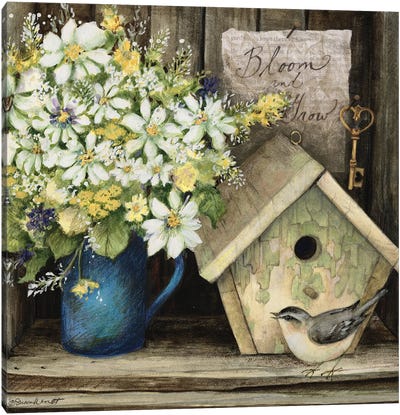Birdhouse Box Canvas Art Print - Gardening Art
