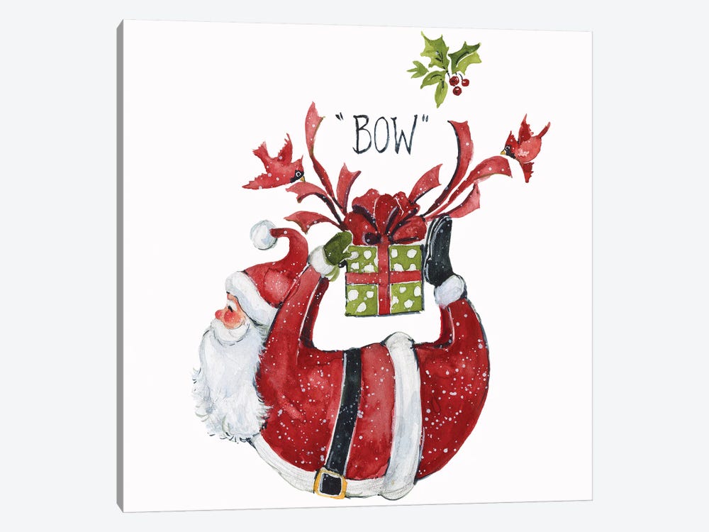 Bow Santa With Snow by Susan Winget 1-piece Art Print